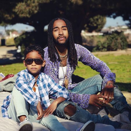 Megaa Grandberry with his Father, Omarion.